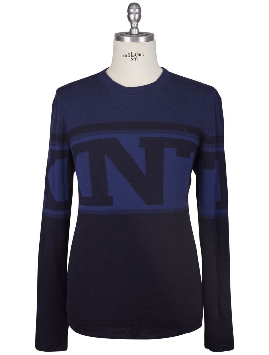 KNT Kiton Knt Blue Wool Cashmere Sweater Crewneck Blue 000