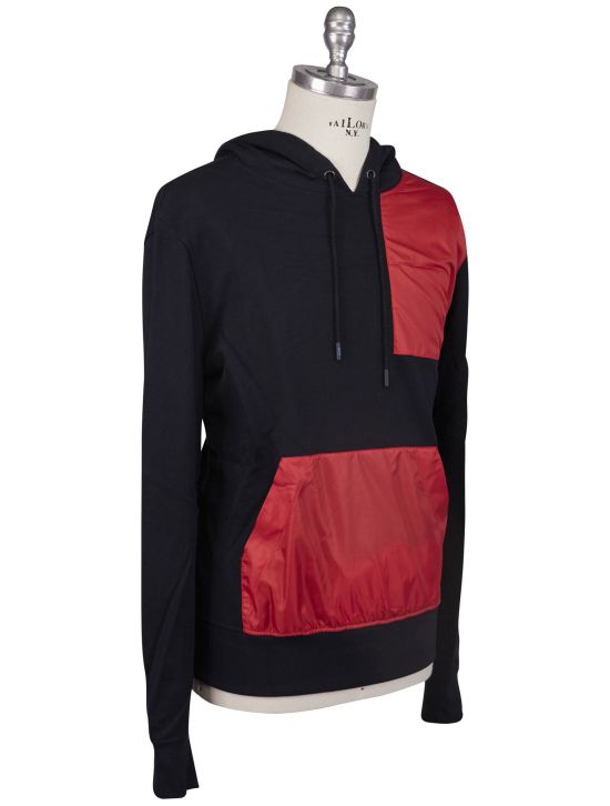 KNT Kiton Knt Red Black Cotton Sweater Red / Black 001