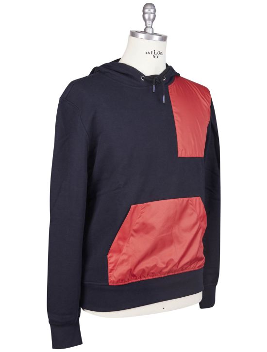 KNT Kiton Knt Blue Red Cotton Sweater Blue / Red 001