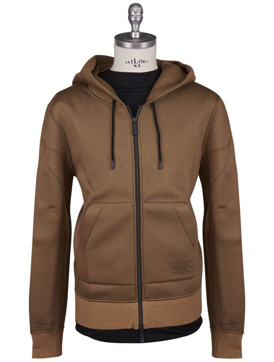 KNT Kiton Knt Brown Viscose EA Sweater Full Zip Brown 000