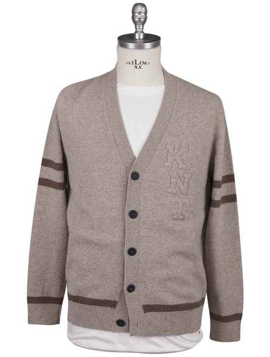 KNT Kiton Knt Brown Virgin Wool Cashmere Sweater Cardigan Brown 000