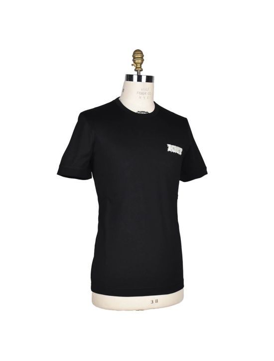 KNT Kiton Knt Black Cotton T-Shirt Black 001