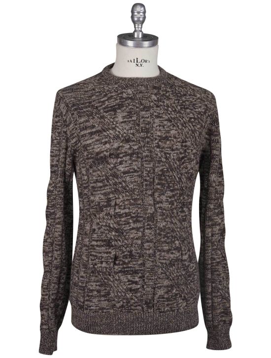 KNT Kiton Knt Brown Virgin Wool Cashmere Sweater Crewneck Brown 000