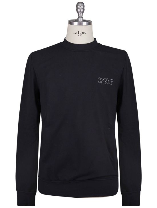 KNT Kiton Knt Black Cotton EA Sweater Crewneck Black 000