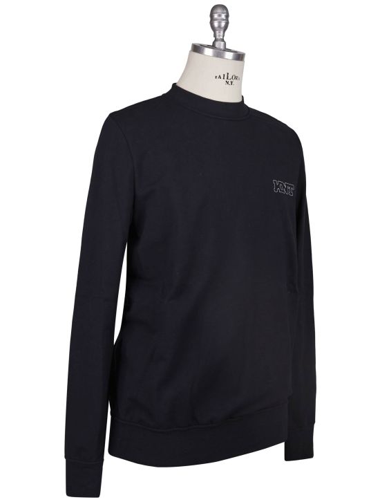 KNT Kiton Knt Black Cotton EA Sweater Crewneck Black 001