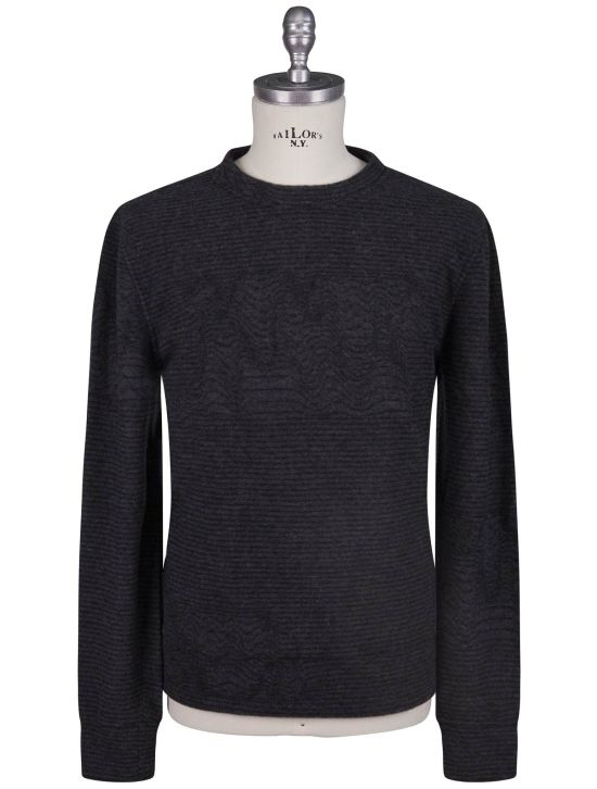 KNT Kiton Knt Gray Viscose EA Sweater Crewneck Gray 000