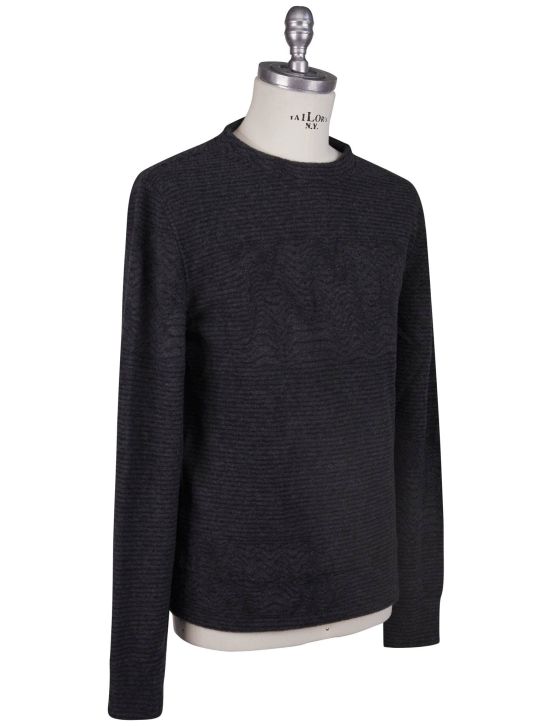 KNT Kiton Knt Gray Viscose EA Sweater Crewneck Gray 001