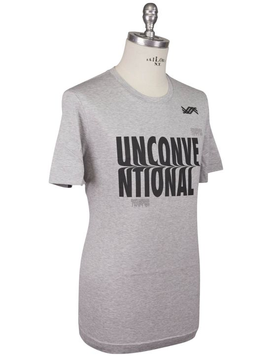 KNT Kiton Knt Gray Black Cotton T-Shirt Gray / Black 001