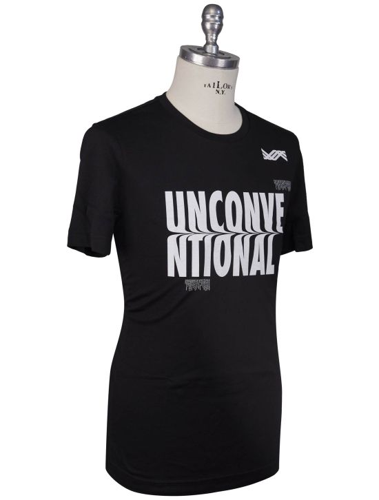 KNT Kiton Knt Black White Cotton T-Shirt Black / White 001