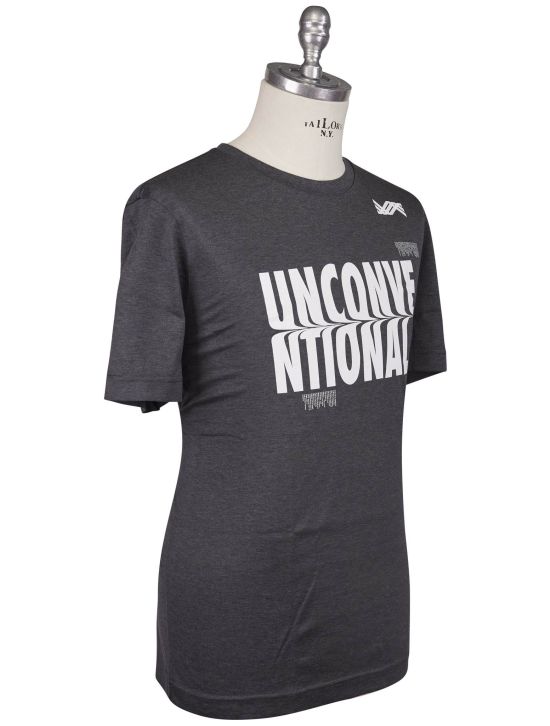 KNT Kiton Knt Gray White Cotton T-Shirt Gray / White 001