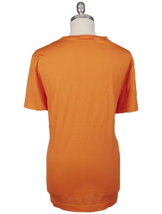 KNT Kiton Knt Orange Black Cotton T-Shirt Orange / Black 001