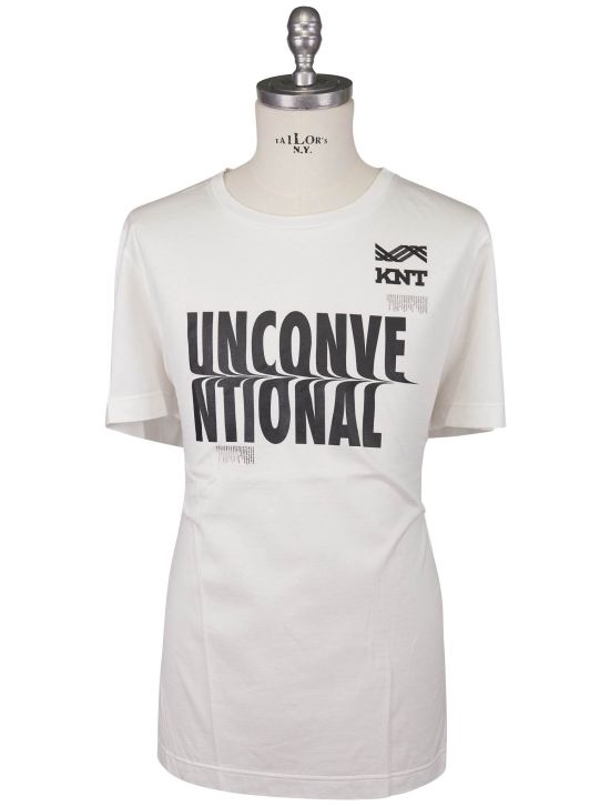 KNT Kiton Knt White Black Cotton T-Shirt White / Black 000