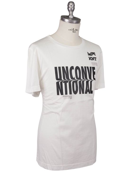 KNT Kiton Knt White Black Cotton T-Shirt White / Black 001