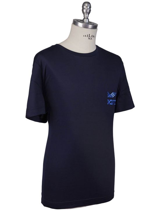 KNT Kiton Knt Blue Cotton T-Shirt Blue 001