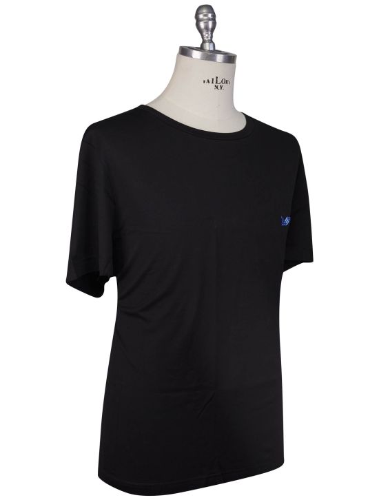 KNT Kiton Knt Black Cotton T-Shirt Black 001