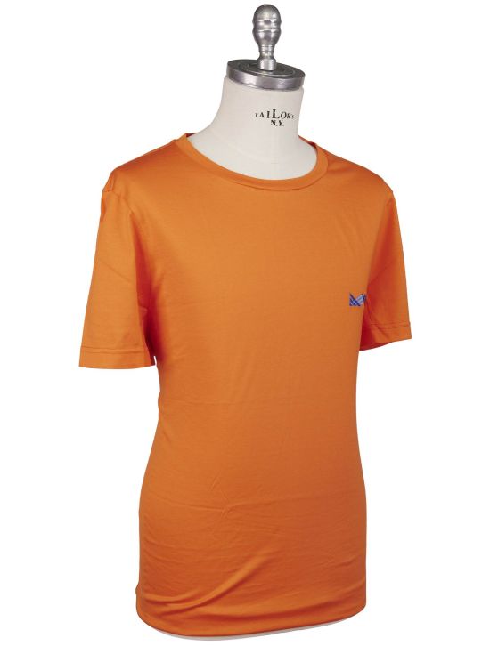 KNT Kiton Knt Orange Cotton T-Shirt Orange 001