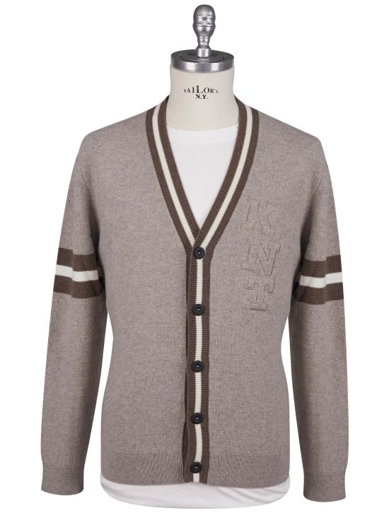 KNT Kiton Knt Brown Virgin Wool Cashmere Sweater Cardigan Brown 000