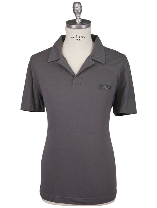 KNT Kiton Knt Gray Cotton Silk Polo Gray 000