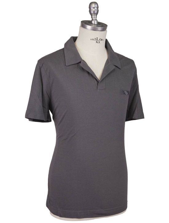 KNT Kiton Knt Gray Cotton Silk Polo Gray 001