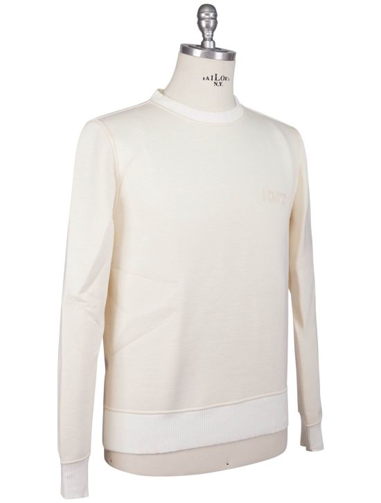 KNT Kiton Knt White Viscose Ea Sweater Crewneck White 001