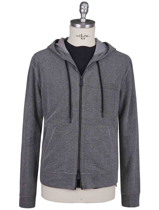 KNT Kiton Knt Gray Cotton PA Sweater Full Zip Gray 000