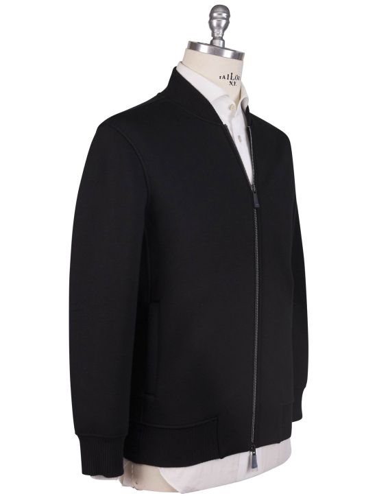 KNT Kiton Knt Black Viscose EA Coat Black 001