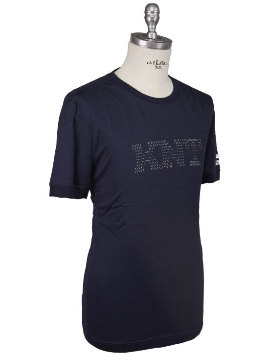 KNT Kiton Knt Blue Cotton T-Shirt Blue 001