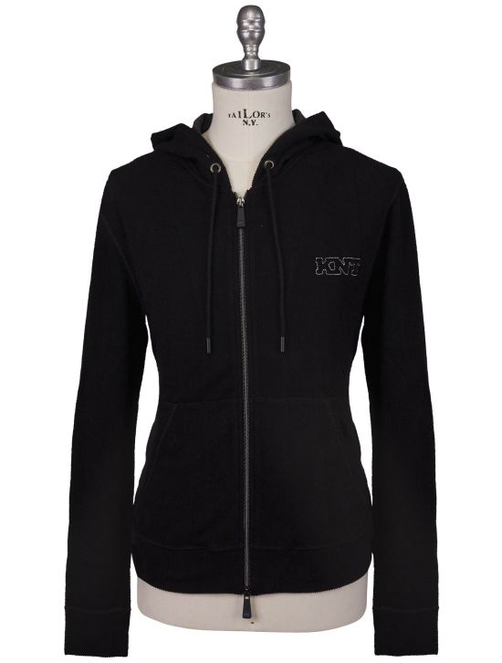 KNT Kiton Knt Black Cotton Pa Sweater Full Zip Black 000