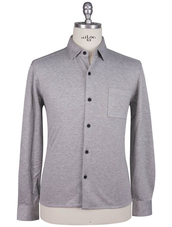 KNT Kiton Knt Gray Viscose Ea Shirt Gray 000