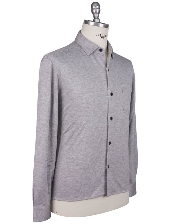 KNT Kiton Knt Gray Viscose Ea Shirt Gray 001