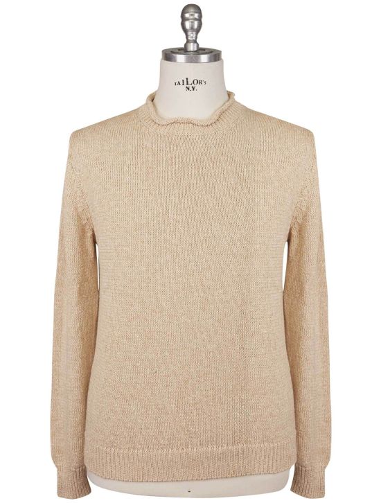 KNT Kiton Knt Beige Cotton Linen Sweater Crewneck Beige 000