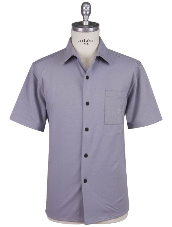 KNT Kiton Knt Gray Cotton Ea Shirt Gray 000