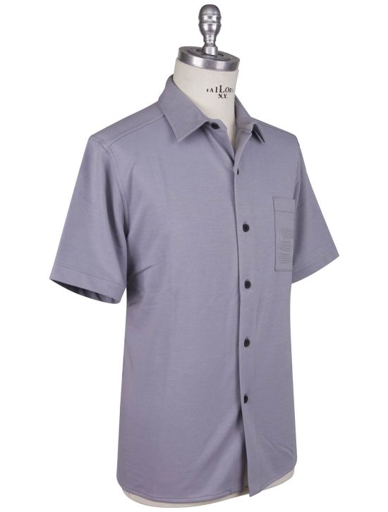 KNT Kiton Knt Gray Cotton Ea Shirt Gray 001