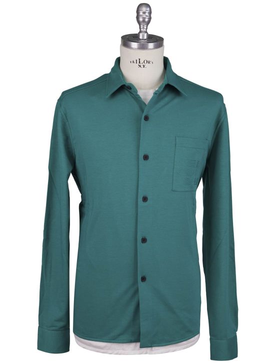 KNT Kiton Knt Green Cotton Ea Shirt Green 000