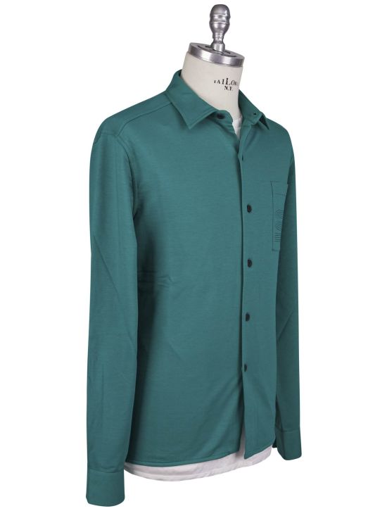 KNT Kiton Knt Green Cotton Ea Shirt Green 001