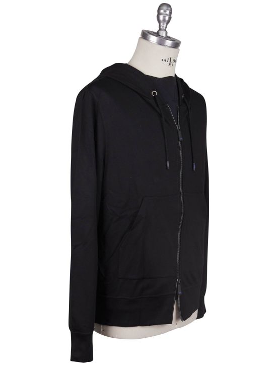 KNT Kiton Knt Black Viscose EA Sweater Full Zip Black 001