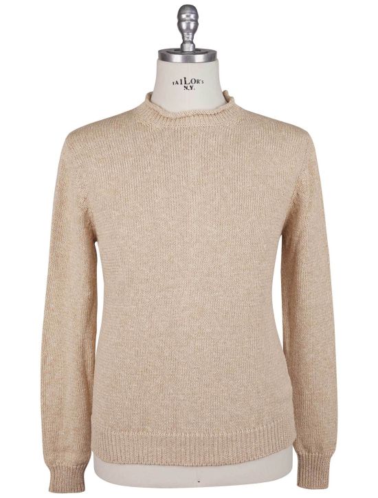 KNT Kiton Knt Beige Cotton Linen Sweater Crewneck Beige 000