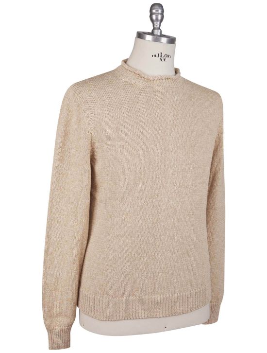 KNT Kiton Knt Beige Cotton Linen Sweater Crewneck Beige 001