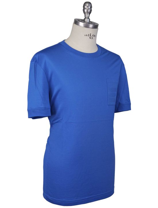 KNT Kiton Knt Blue Cotton T-Shirt Blue 001