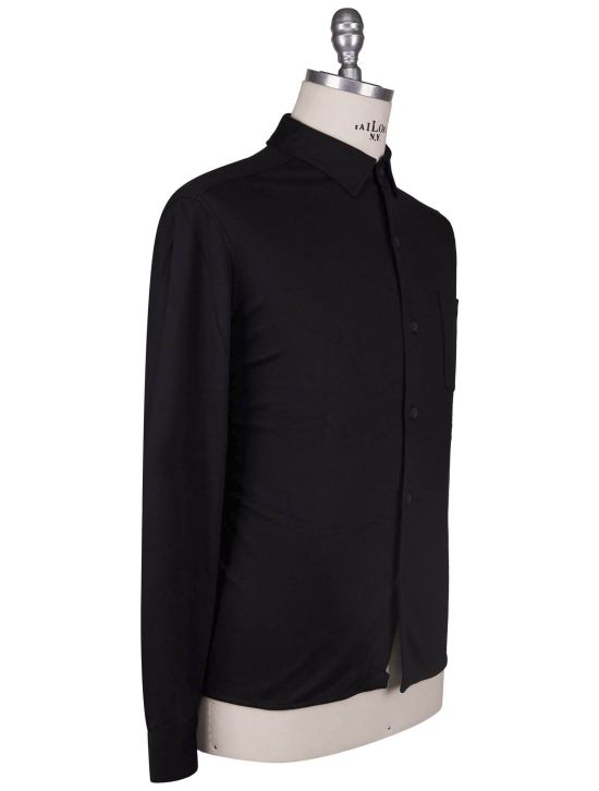 KNT Kiton Knt Black Viscose Ea Shirt Black 001