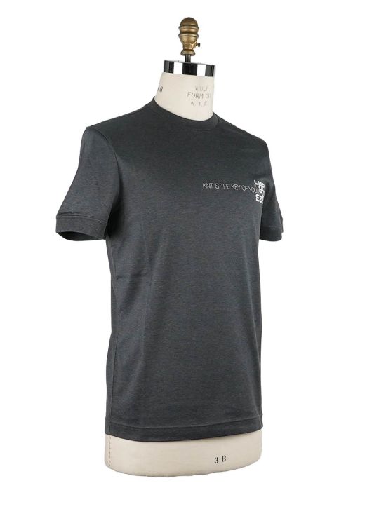 KNT KNT Kiton Dark Gray Cotton T-Shirt Dark Gray 001