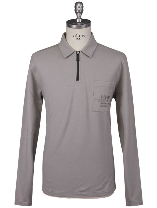 KNT Kiton Knt Gray Cotton Ea Sweater Polo Gray 000