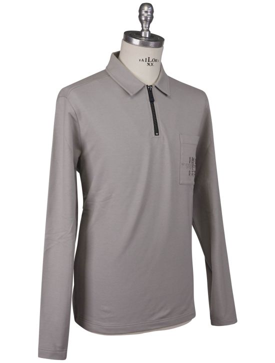 KNT Kiton Knt Gray Cotton Ea Sweater Polo Gray 001