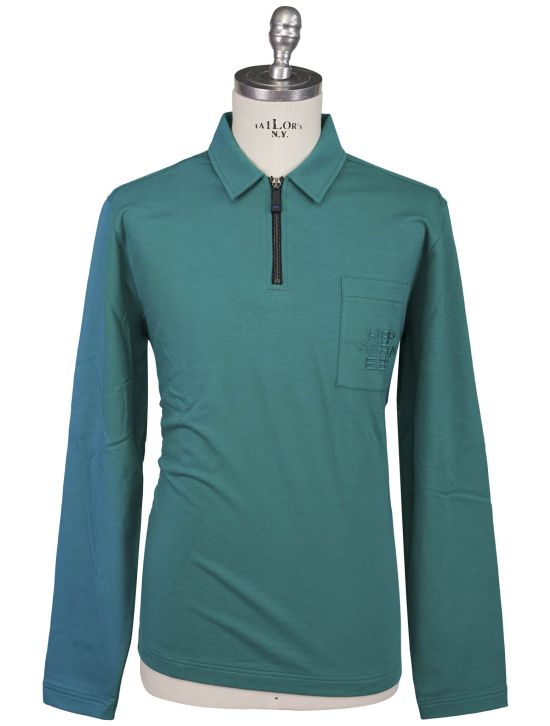 KNT Kiton Knt Green Cotton EA Sweater Polo Green 000