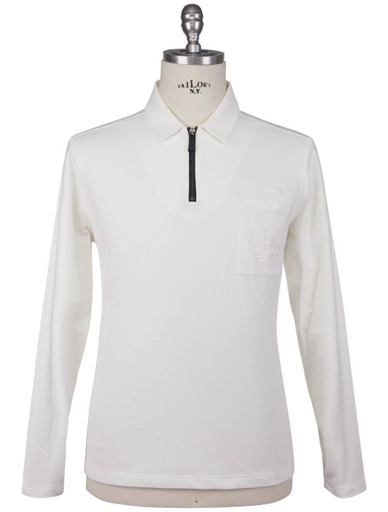 KNT Kiton Knt White Cotton EA Sweater Polo White 000