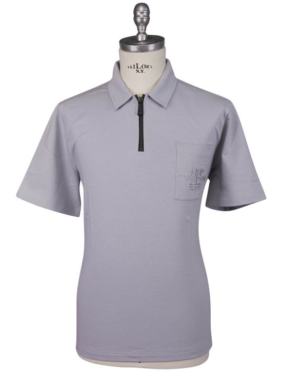 KNT Kiton Knt Gray Cotton Ea Polo Gray 000