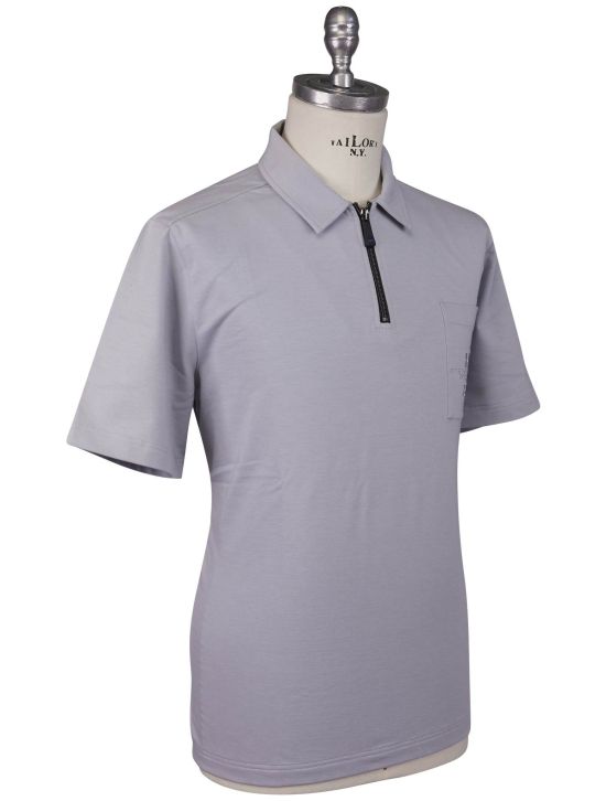 KNT Kiton Knt Gray Cotton Ea Polo Gray 001