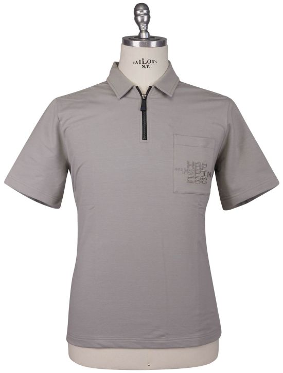 KNT Kiton Knt Gray Cotton Ea Polo Gray 000