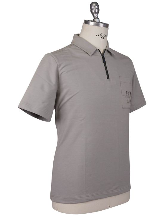 KNT Kiton Knt Gray Cotton Ea Polo Gray 001