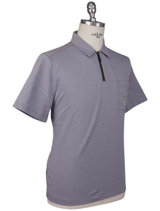 KNT Kiton Knt Gray Cotton Ea Polo Gray 001